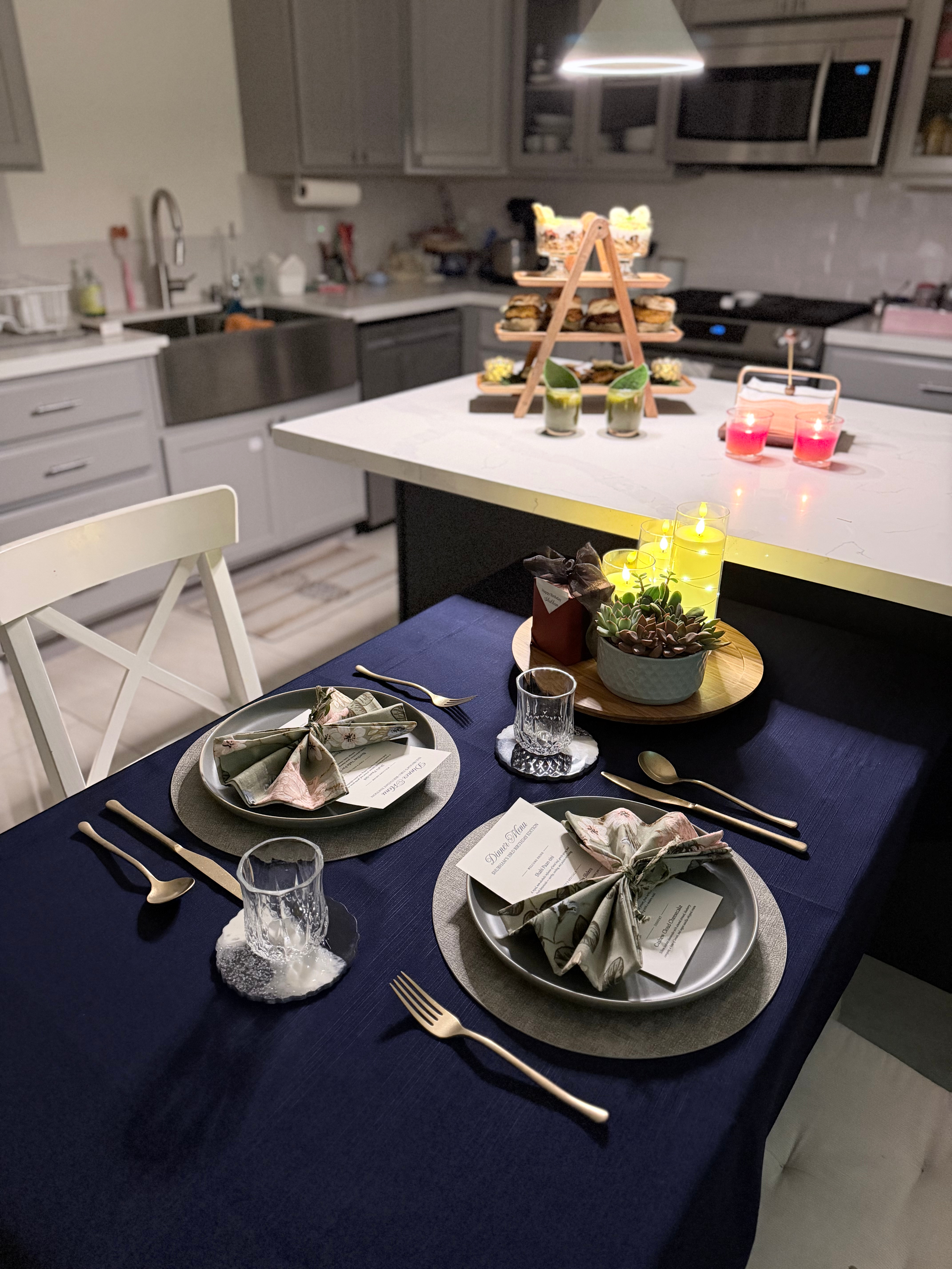 Tablescape and dining setup